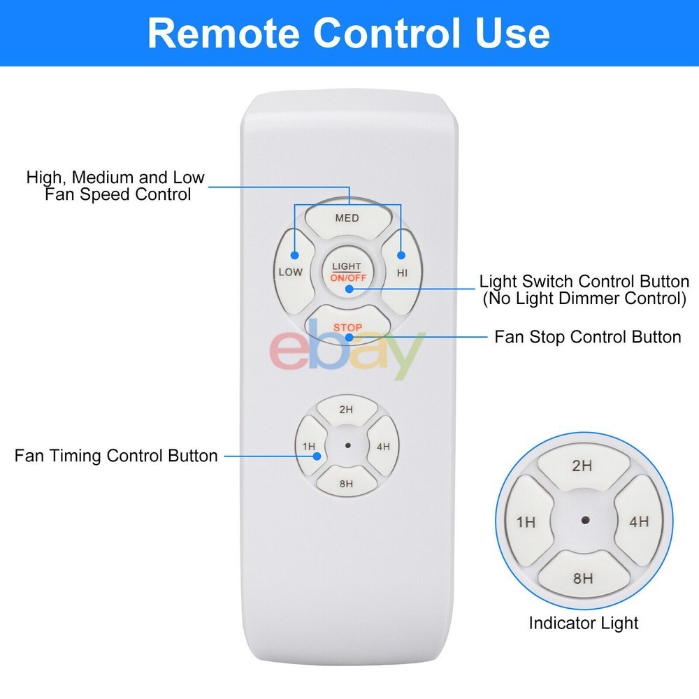 Universal Ceiling Fan Lamp Light Timing Wireless Remote Control Receivers...