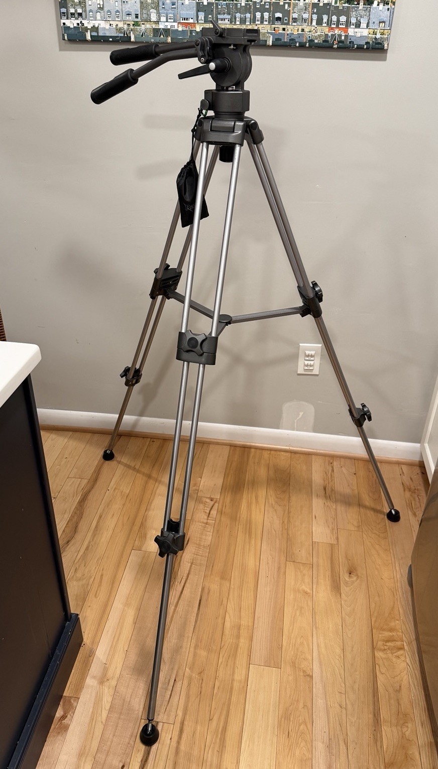 Ravelli AVTP Professional 54.5" 75mm Video Camera Tripod with Fluid Drag Head