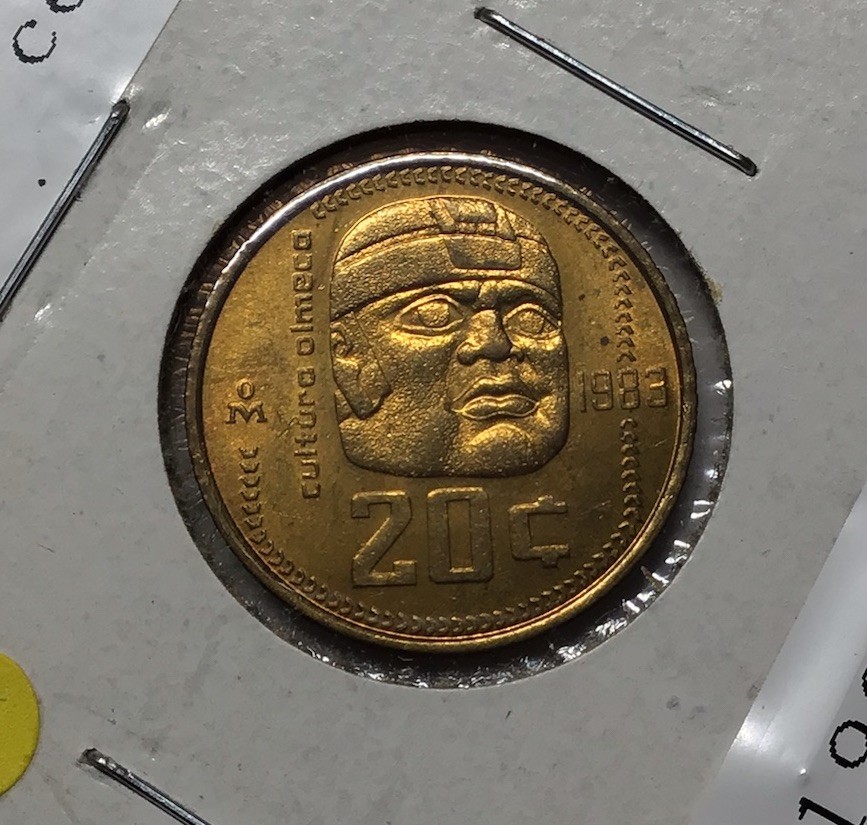 20 Cents Mexico 1983 UNC KM# 491 Olmec Culture Twenty Centavos