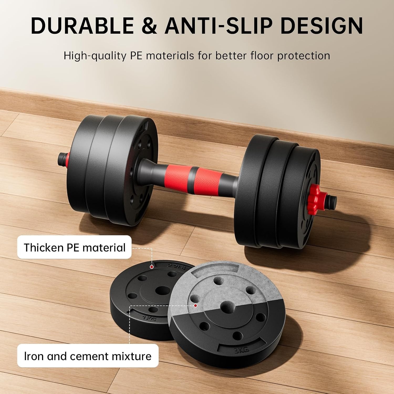 Compact Adjustable Free Weights Dumbbell Set - Space-Saving Home Gym Equipment