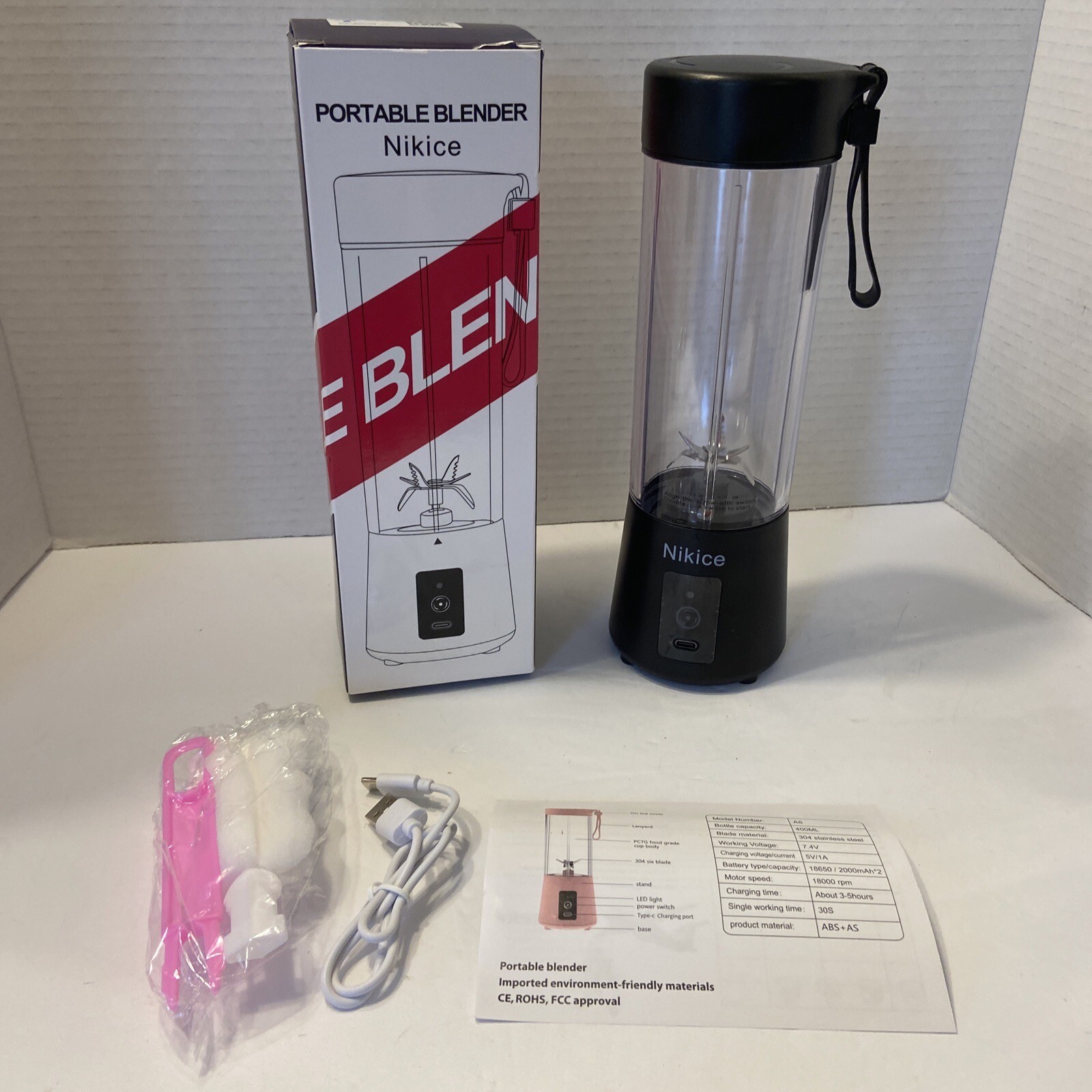 NikicePortable Blender,USB Rechargeable Personal Mixer for Smoothie and Shakes,