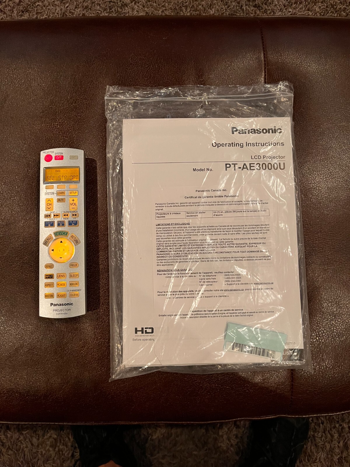 Panasonic PT-AE3000U HD Projector + Mount + Remote!