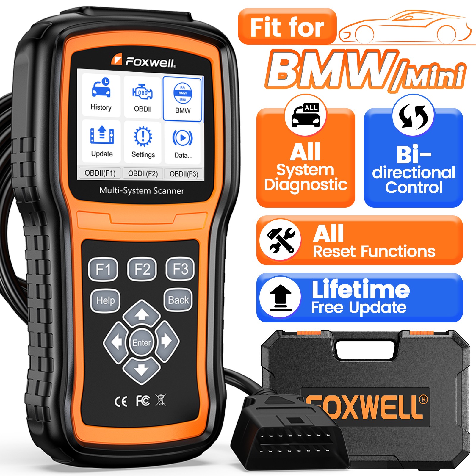 FOXWELL NT530 Plus For BMW Diagnostic Tool Bidirectional Injector Coding Scanner