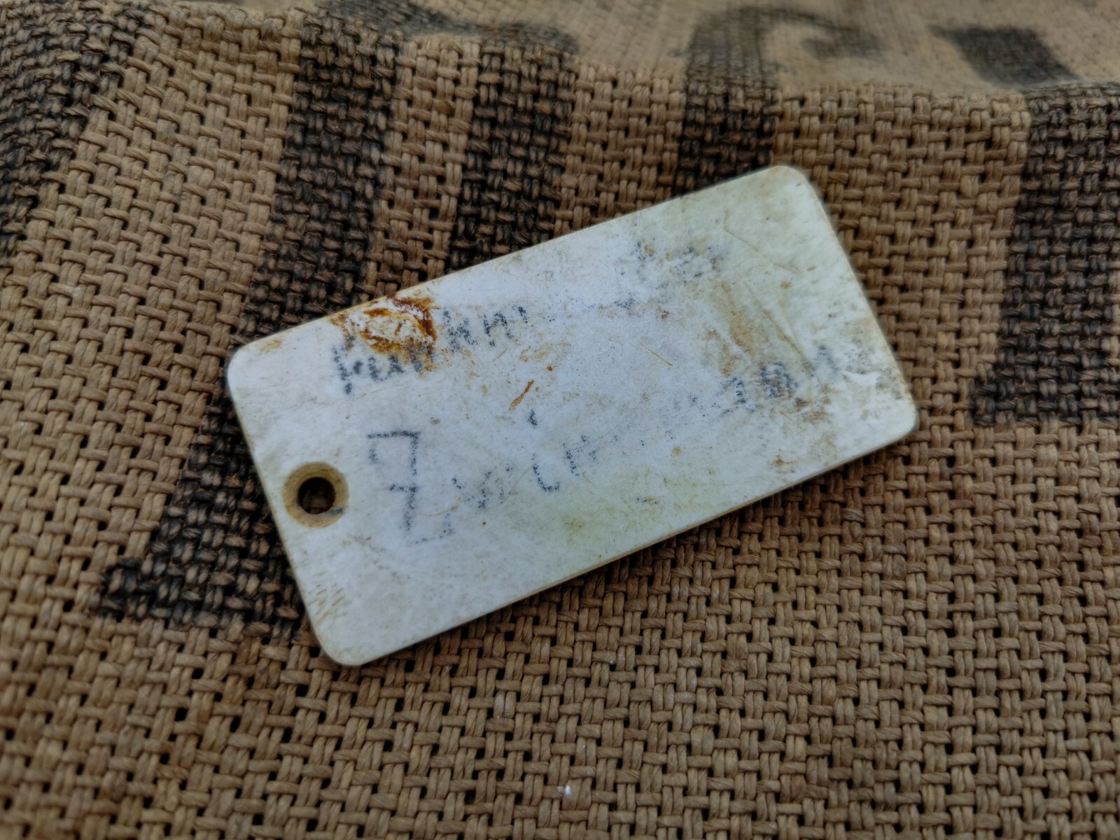 WW2 ORIGINAL GERMAN RADIOMAN'S NAME TAG RELIC of SS-NORDLAND from KURLAND
