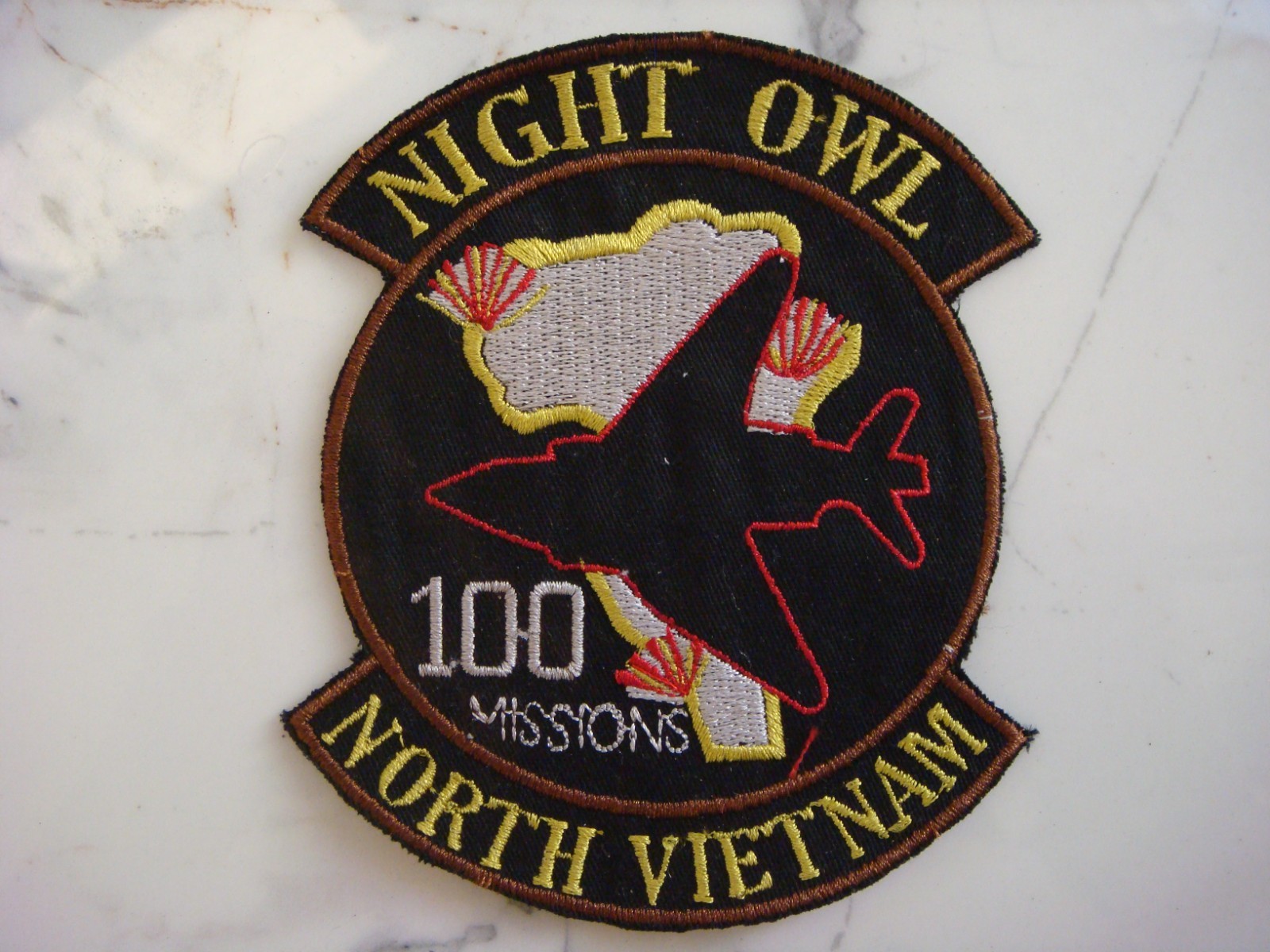 USAF 100 MISSIONS " NIGHT OWL - NORTH VIETNAM " VIETNAM WAR PATCH