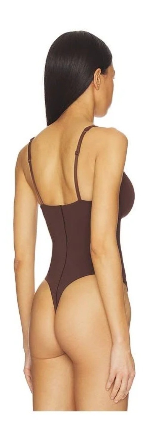 NWT SKIMS Ultimate Body Push-Up Thong Bodysuit Cocoa Medium Style SL-THG-8044W