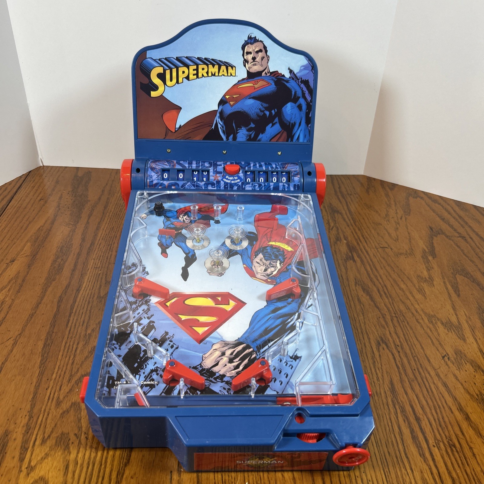 VTG Rare Superman Tabletop Pinball Saving the World 2004 Funrise WORKS EUC *Read