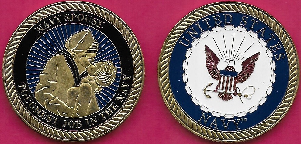 USA MEDAL NAVY SPOUSE TOUGHEST JOB IN THE NAVY,UNITED STATES NAVY