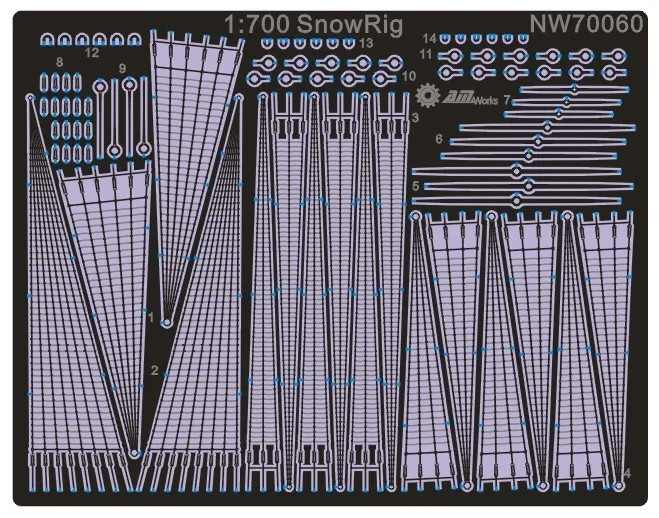 1/700 Scale SnowRig Multi-Use Mast Set (3pcs) NW70060 Model Kits Accessory