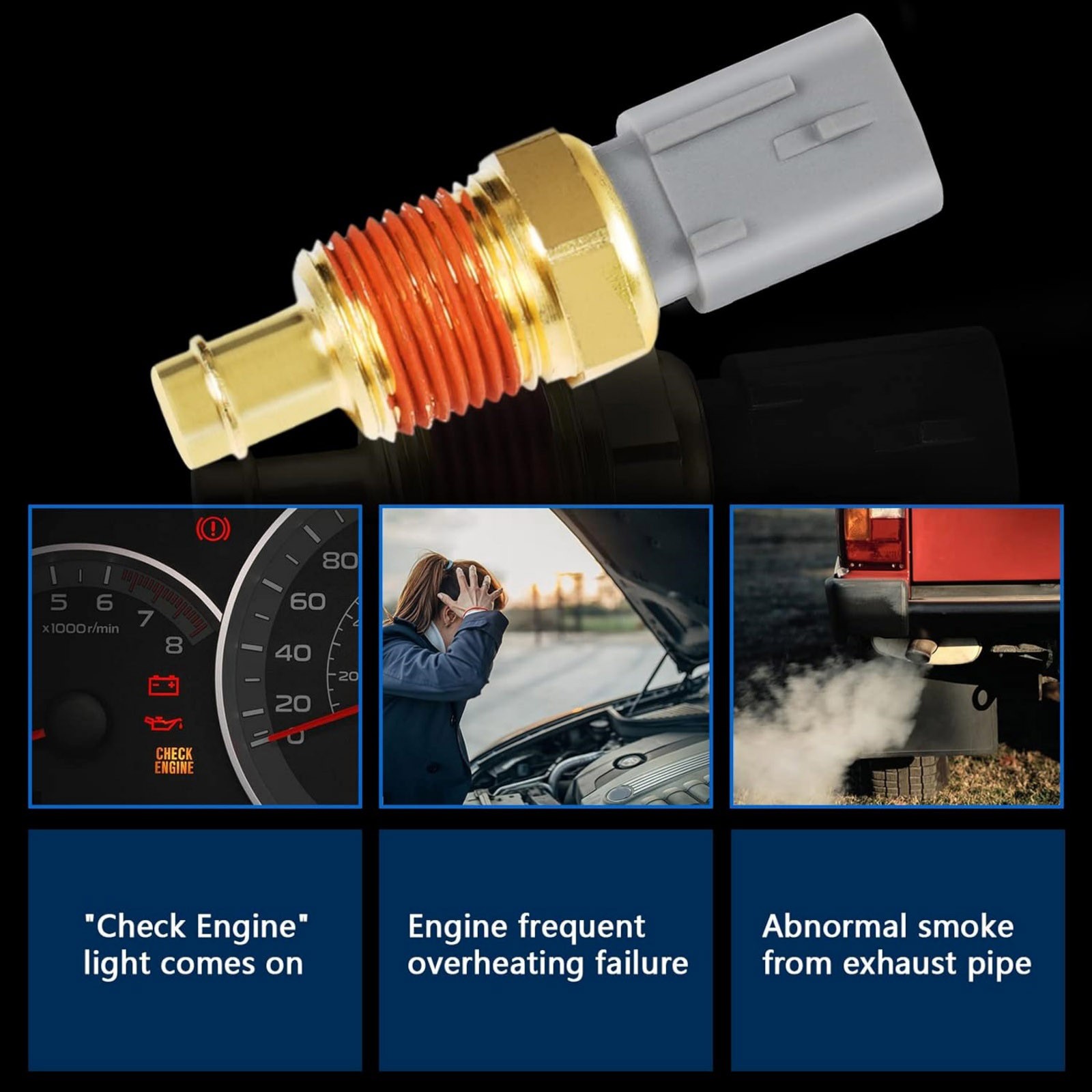 Professional 5149077AB Coolant Temperature Sensor Replacement For RAM 2019-2023