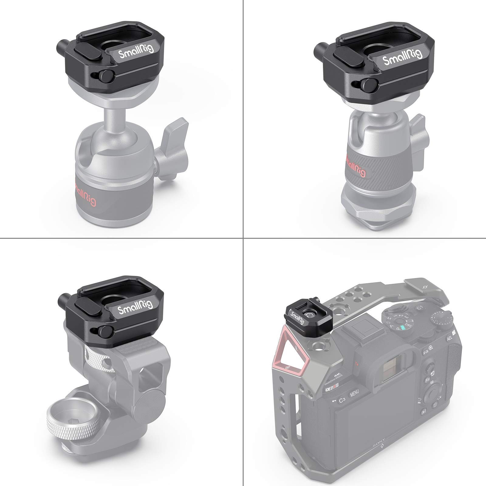 SmallRig Universal Cold Shoe Mount, Multi-Functional Shoe Adapter with Safety...