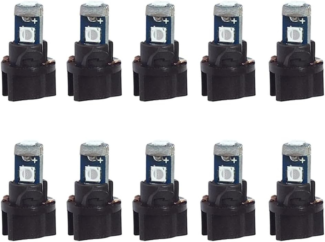 10-Pack Blue T5 2721 37 74 Wedge Led Bulb PC74 Twist Sockets Replacement Dash Da