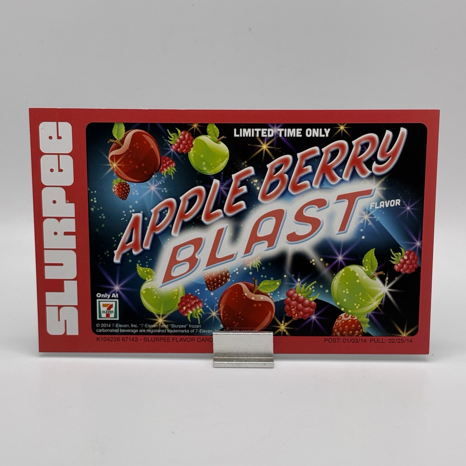 Original 2014 Apple Berry Blast Slurpee Flavor Card 7-Eleven Exclusive Must See!