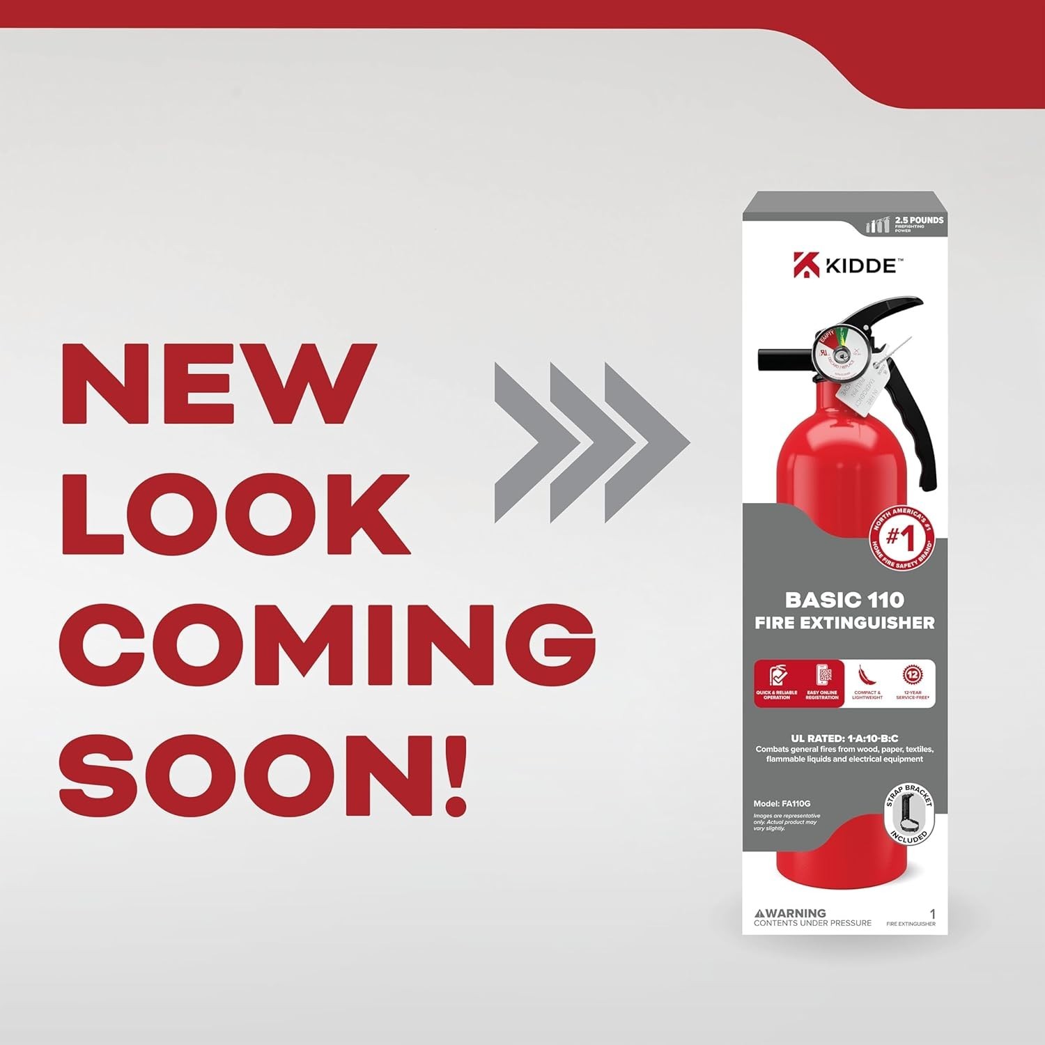 Reliable Multi-Purpose Fire Extinguisher 1-A:10-B:C, Easy Wall Mount Design