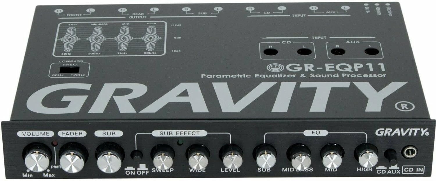 GR-EQP11 1/2 DIN Digital Bass Machine 9V Car Parametric Equalizer