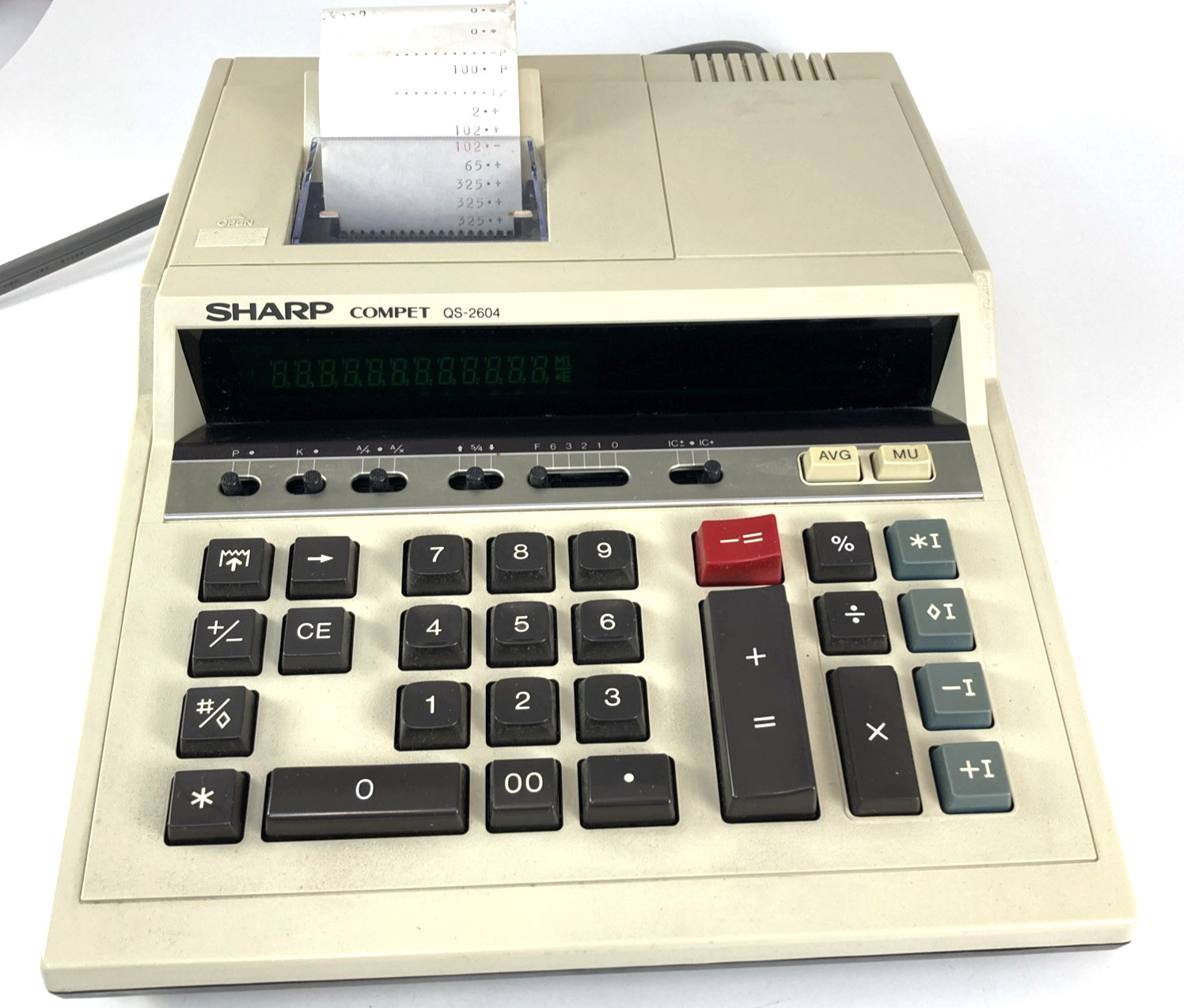 Sharp Compet QS-2604 Desktop Calculator Two-Color Printing Vintage Office