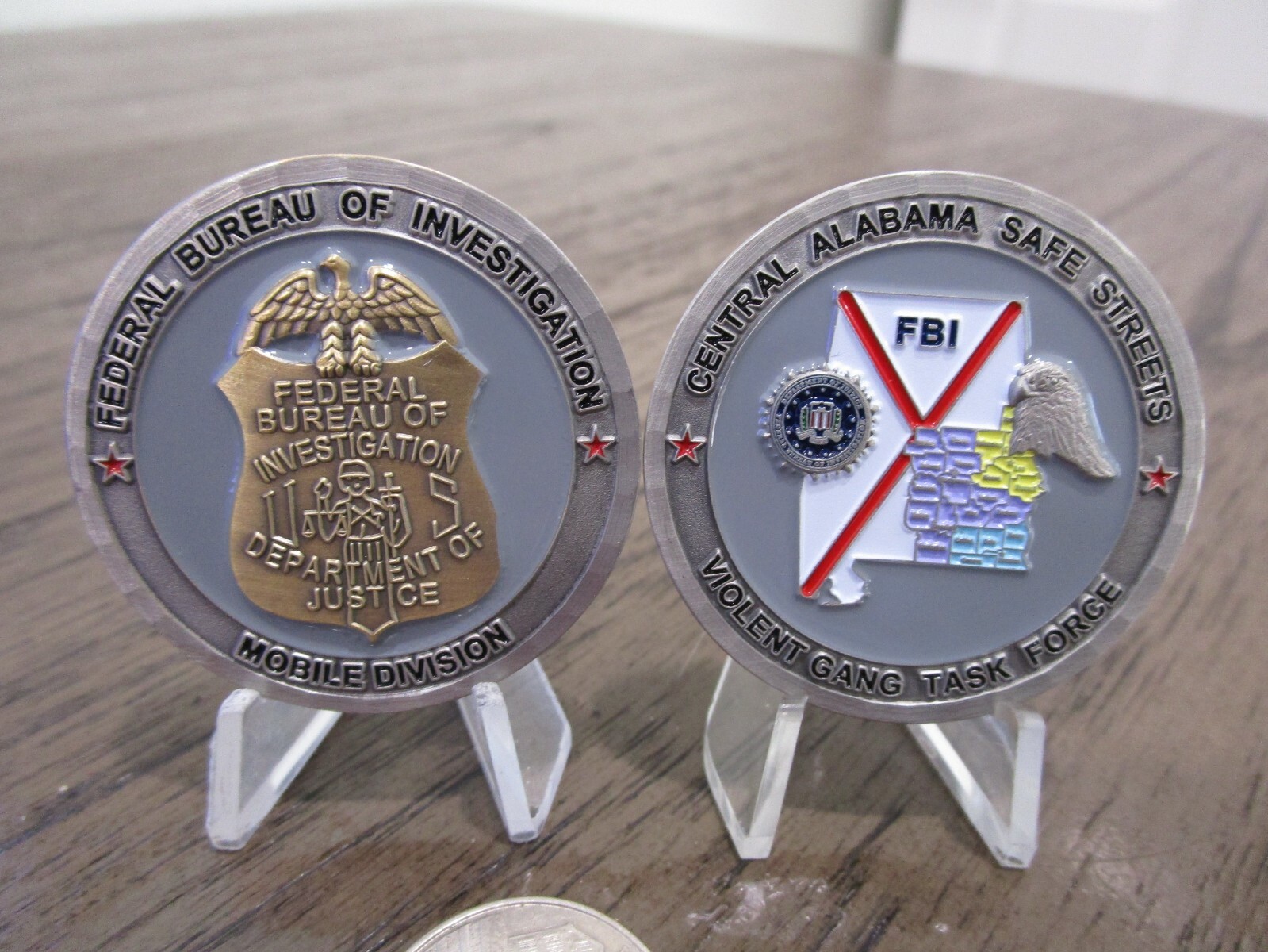 Central Alabama FBI Mobile Division Violent Gang Task Force Challenge Coin