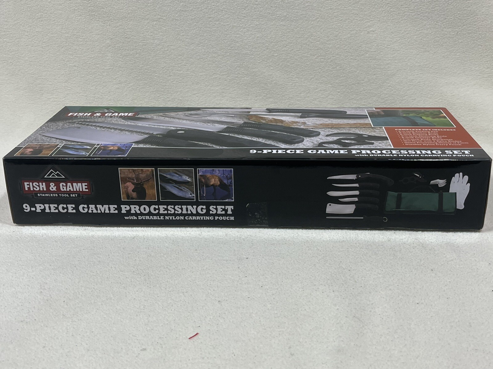 Fish & Game 9-Piece Game Processing Set w/Durable Nylon Carrying Pouch NEW
