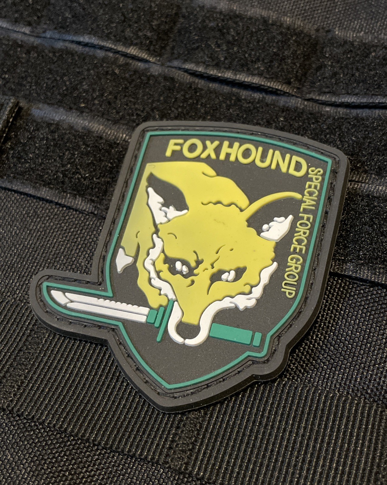 FOX HOUND Special Force Group Metal Gear Solid Tactical Patch Hook PVC 3D MGS
