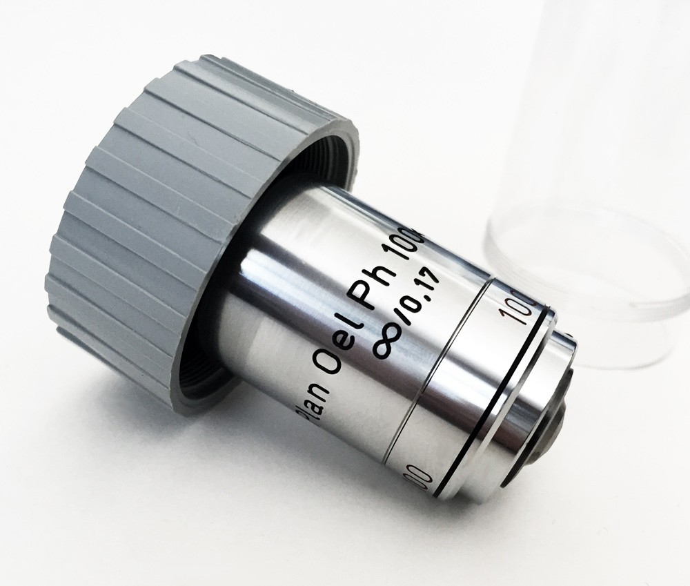 REICHERT Austria Plan OEL Ph 100x / 0.17na MICROSCOPE Objective Lens 20mm 492626