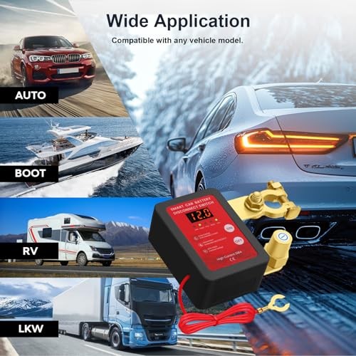 Remote Battery Disconnect Switch 12V, 240A Kill Switch for Car with Led black