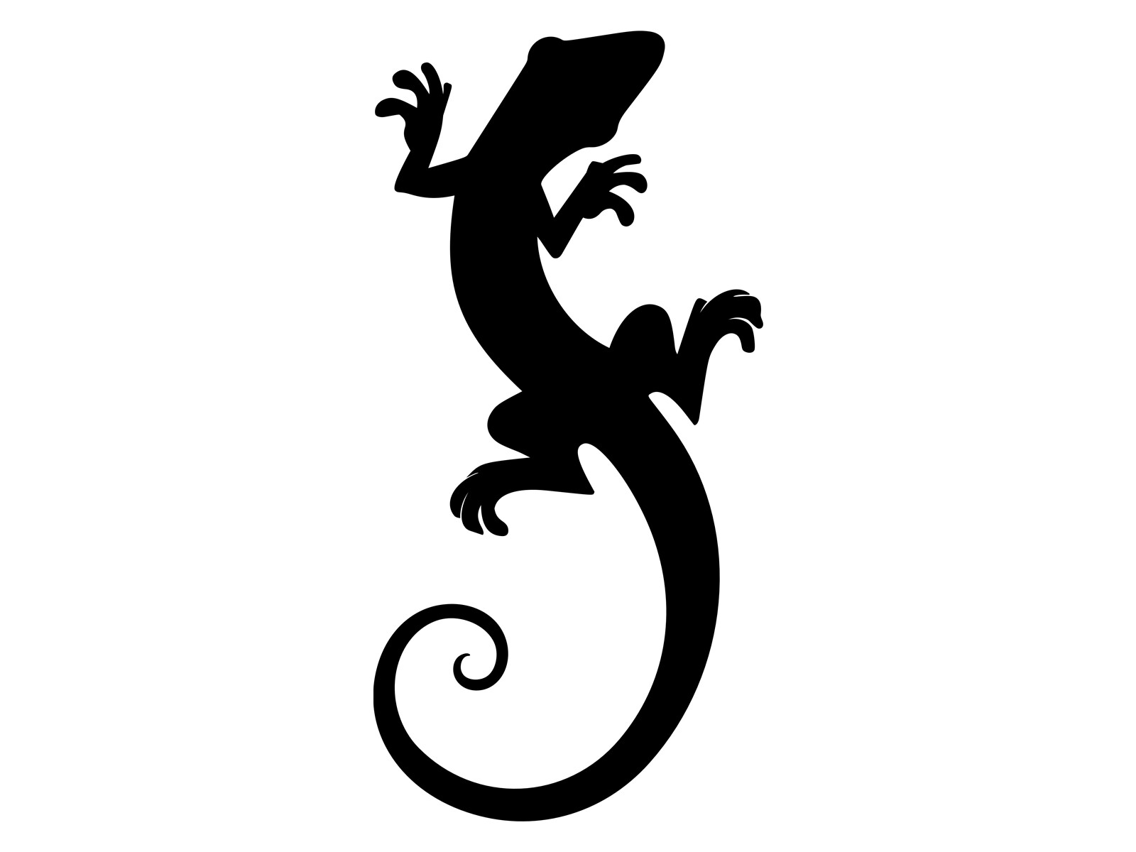 Lizard Gecko Cute Reptile Vinyl Decal Silhouette Car Bottle Vehicle Sticker
