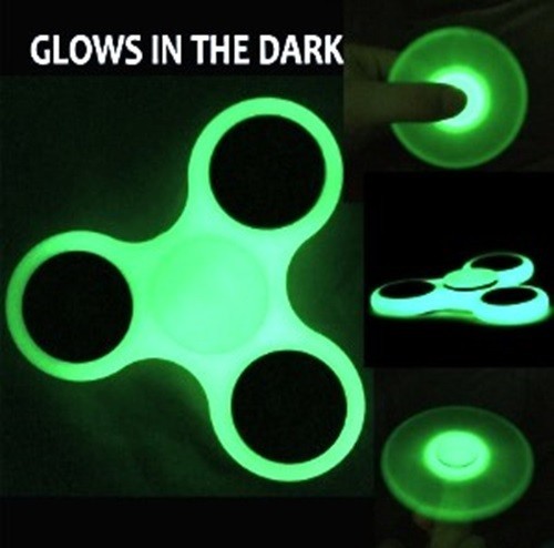 Luminous Glow in the Dark 3" Fidget Hand Spinner A.D.D Focus Tool Autism Toy NEW