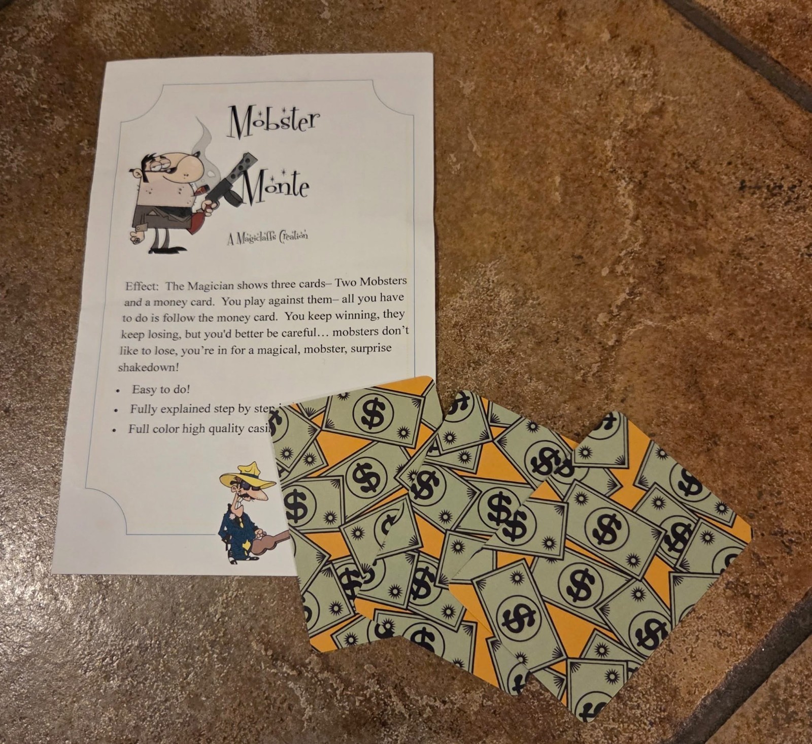 Mobster Monte Card Trick Magic Mentalism Tricks