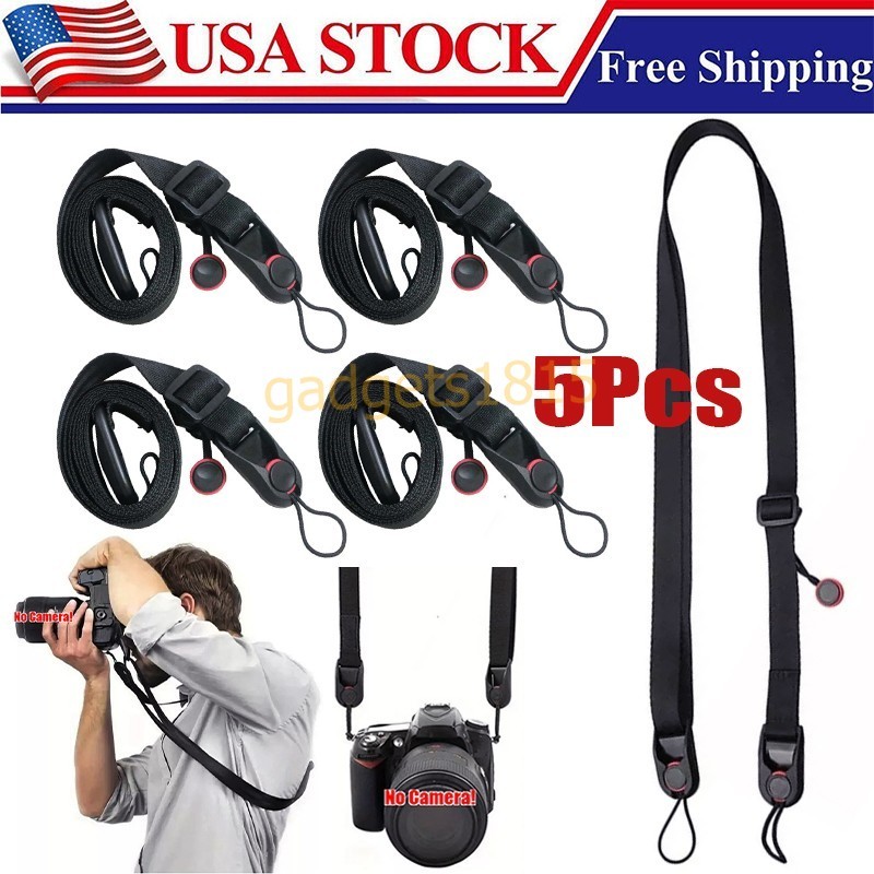 5Pcs Camera Shoulder Strap Quick Release Buckles Adjustable DSRL SLR Neck Strap