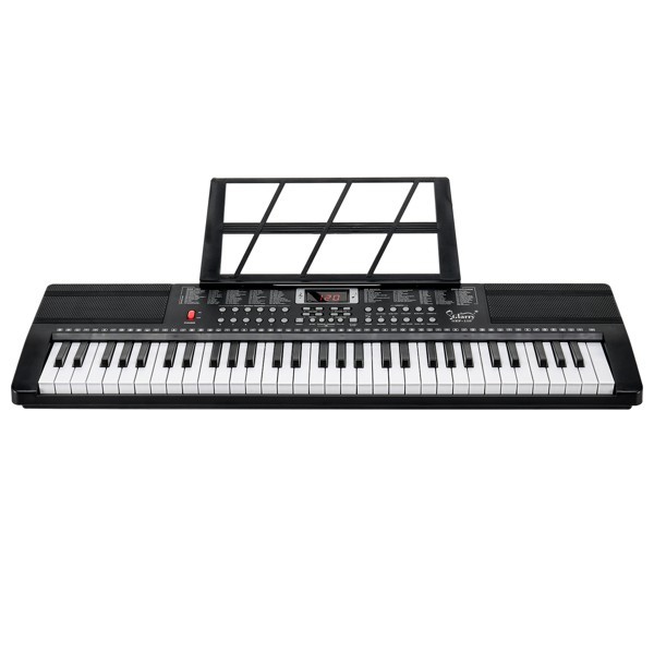 61-key electronic keyboard + stand + stool set, black