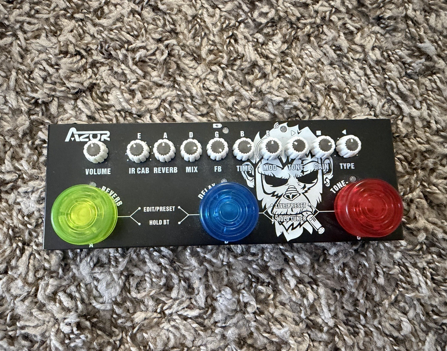 AZOR Cube Baby Digital Multi-Effects Pedal Reverb Delay Mod Amp Model Tuner