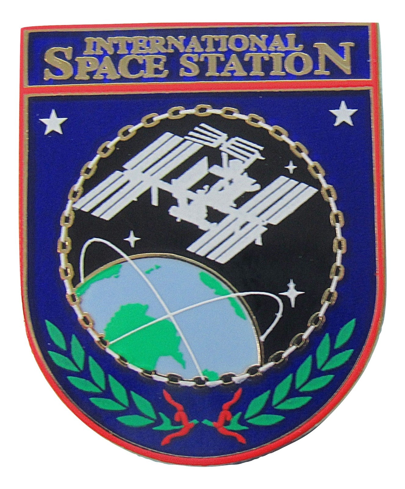 NASA Winco PIN vtg International SPACE STATION logo - ISS - Satellite - Earth