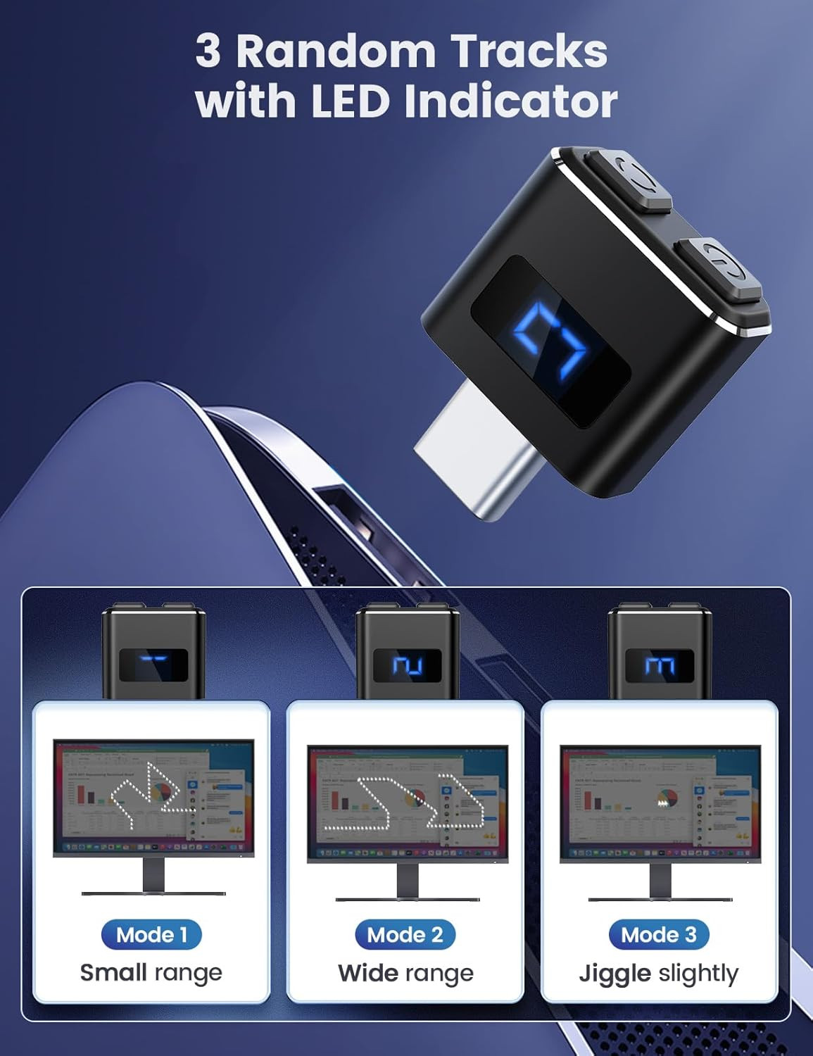 Metal USB-C Tiny Mouse Jiggler, Mouse Mover Undetectable, Automatic