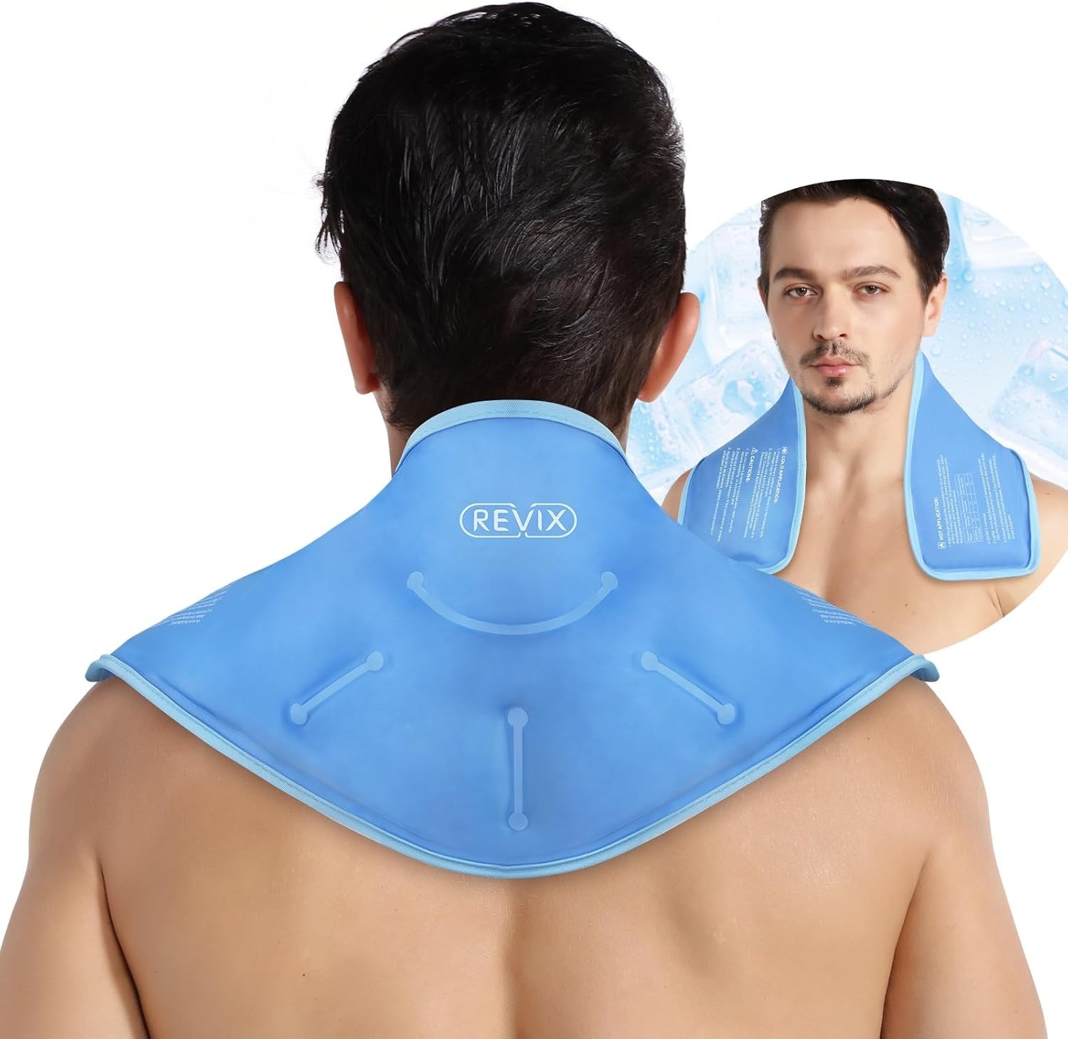 REVIX Neck Ice Pack Wrap – Reusable Hot Cold Gel Pack for Neck and Shoulder, Lar