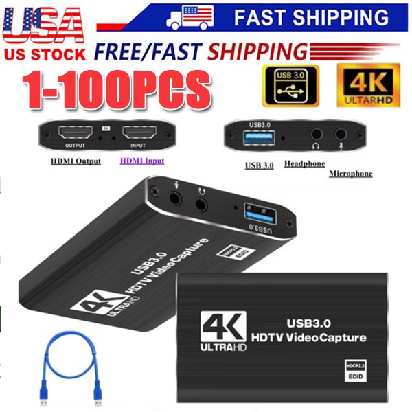 4K Audio Video Capture Card USB 3.0 HDMI Video Capture Device Full LOT Recording
