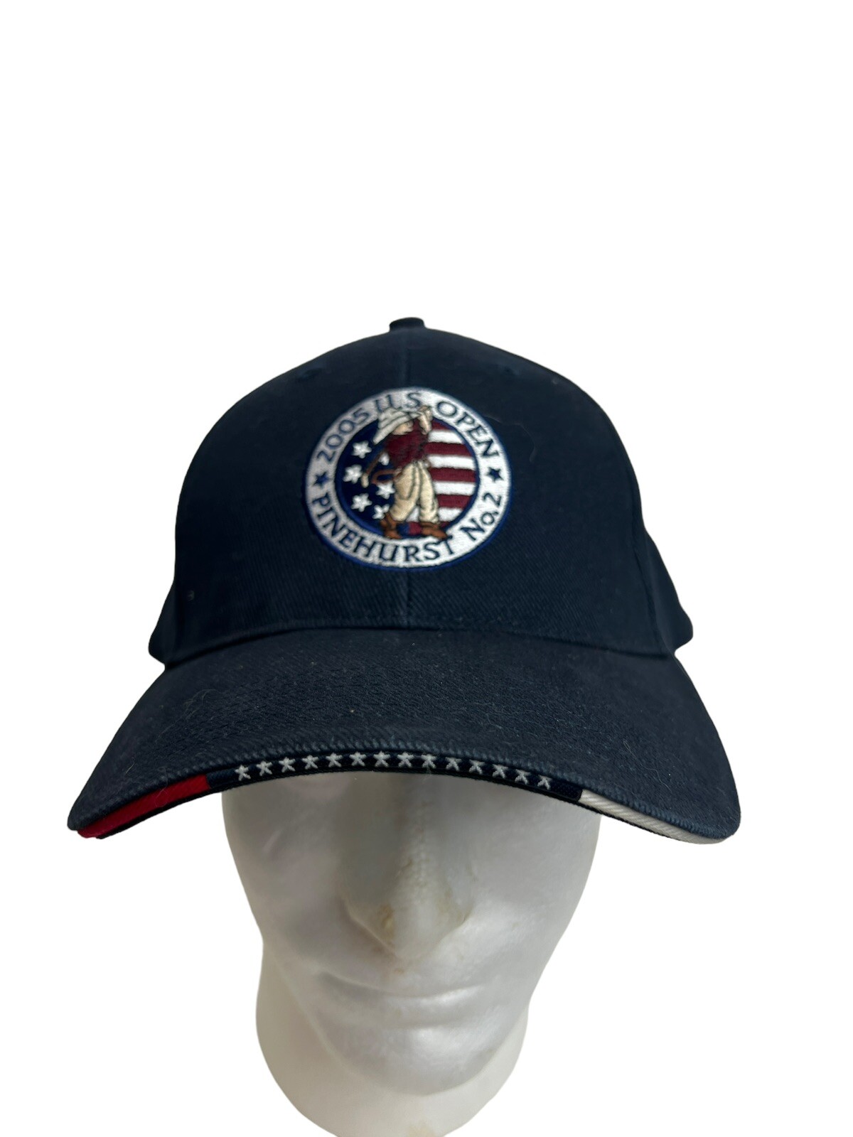 2005 US Open Golf Pinehurst No 2 Logo Adjustable Navy Blue Official  Hat USGA