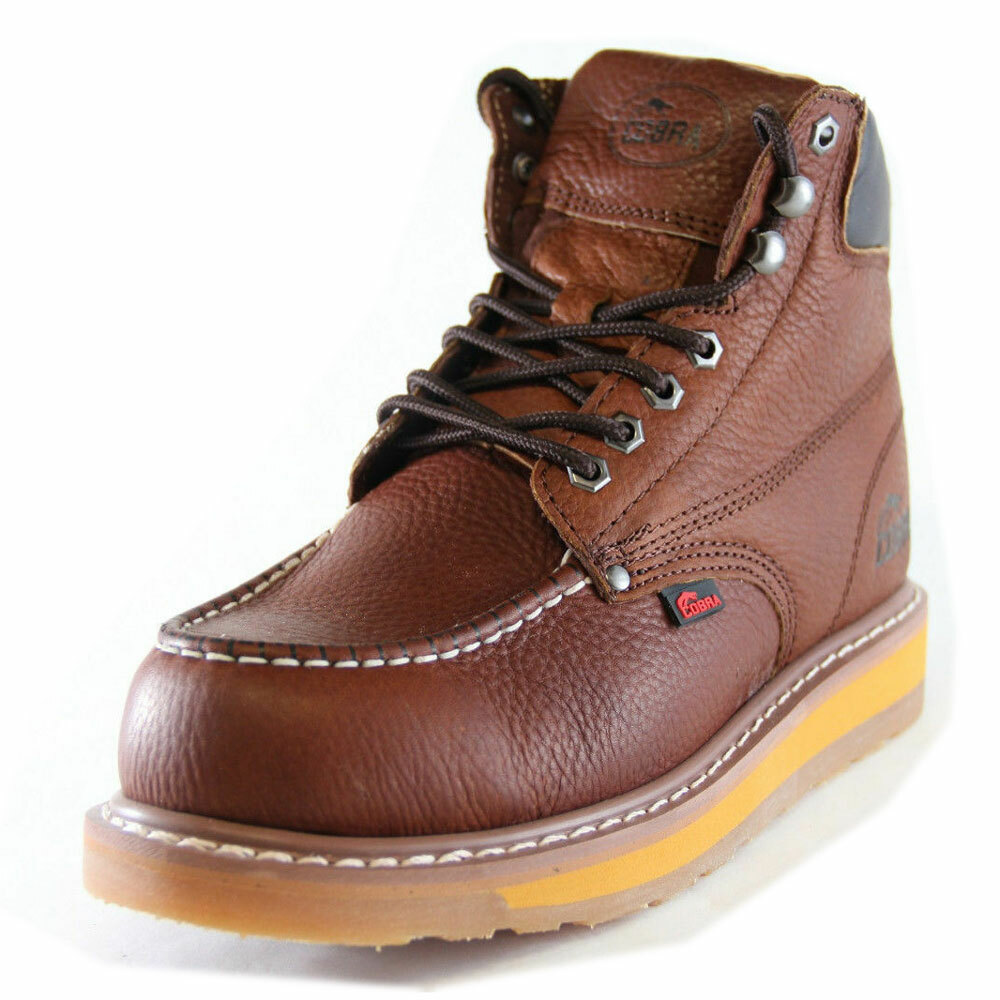 Men's Work Boots Cobra Genuine Leather Welt Construction C27M Dark Brown Size 11