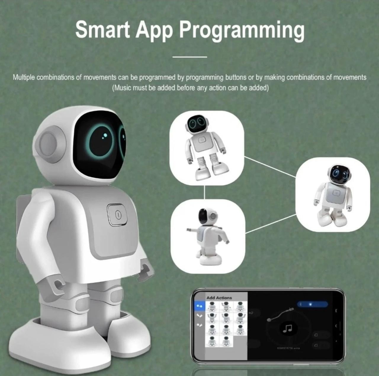 Interactive Dancing Robot Bluetooth Speaker | LED Eyes | USB-C Rechargeable