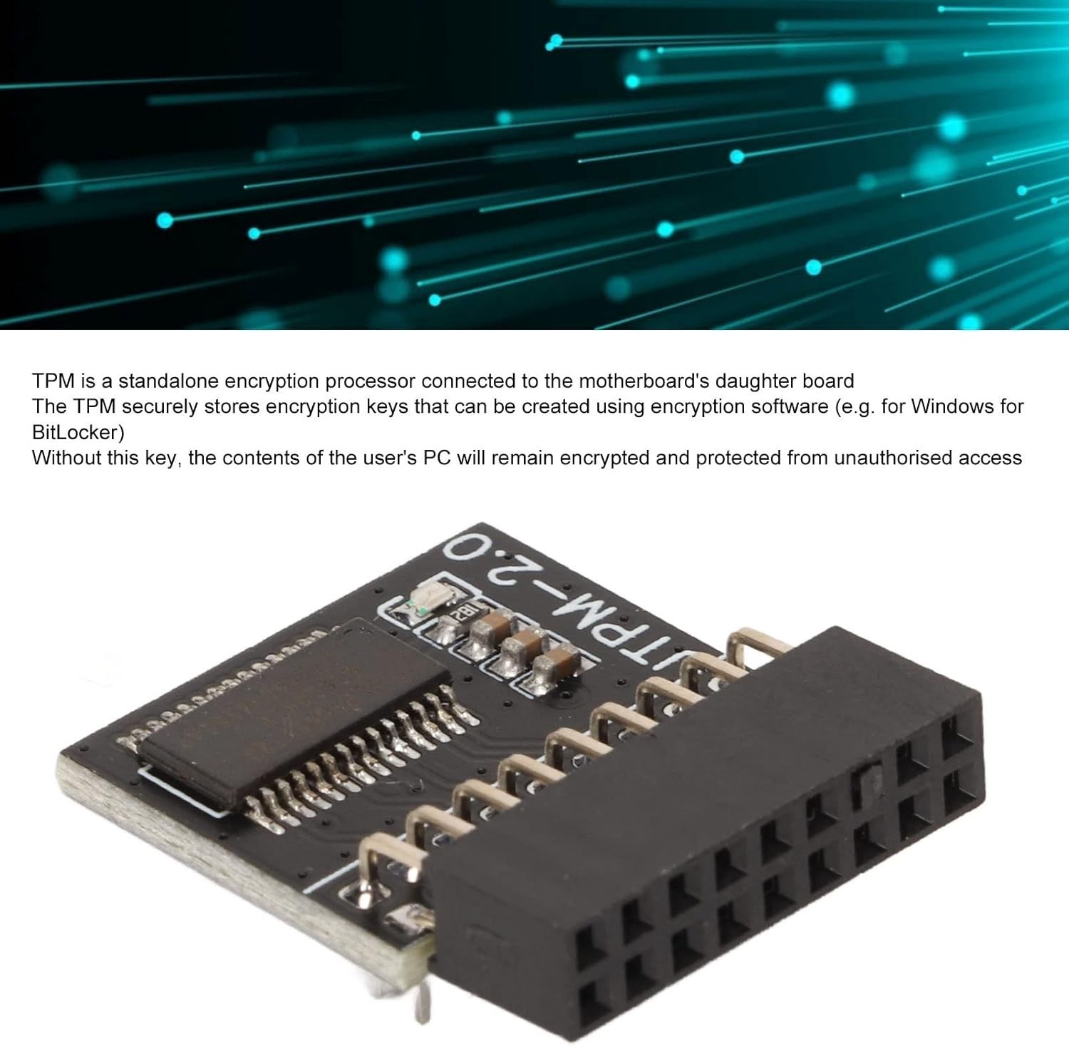 18-Pin TPM 2.0 Module for Enhanced Security on Intel Platforms - Easy Install