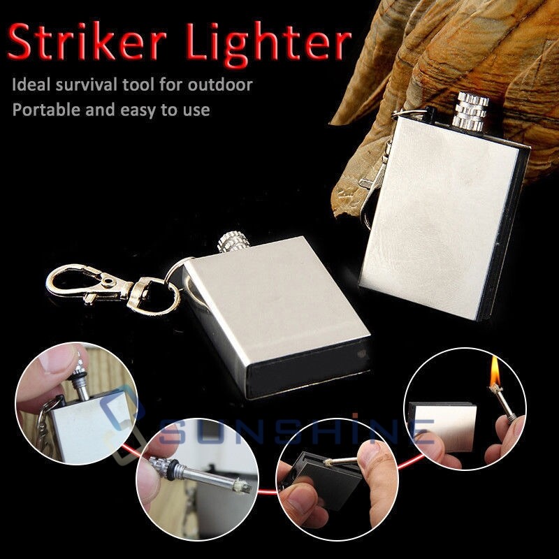 5 Waterproof Match Permanent Lighter Striker Fire Starter Emergency Survival Kit