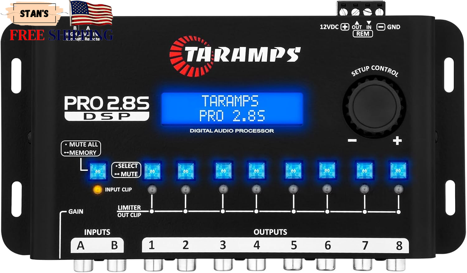 Taramps Pro 2.8S DSP Crossover Full Digital Signal Audio Processor and Black