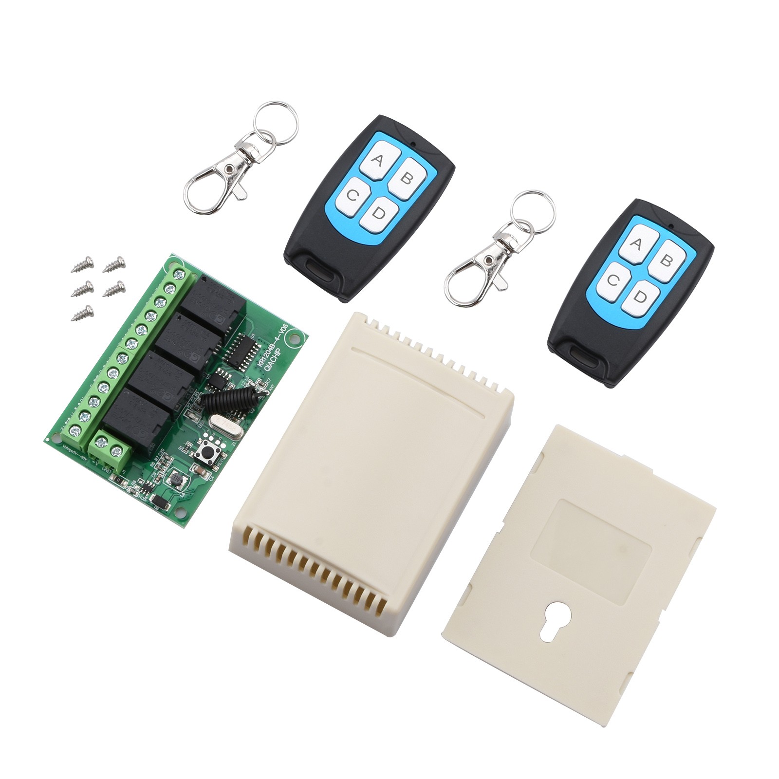 DC 4CH Channel  Wireless RF Remote Control Relay Switch With 2 Receiver