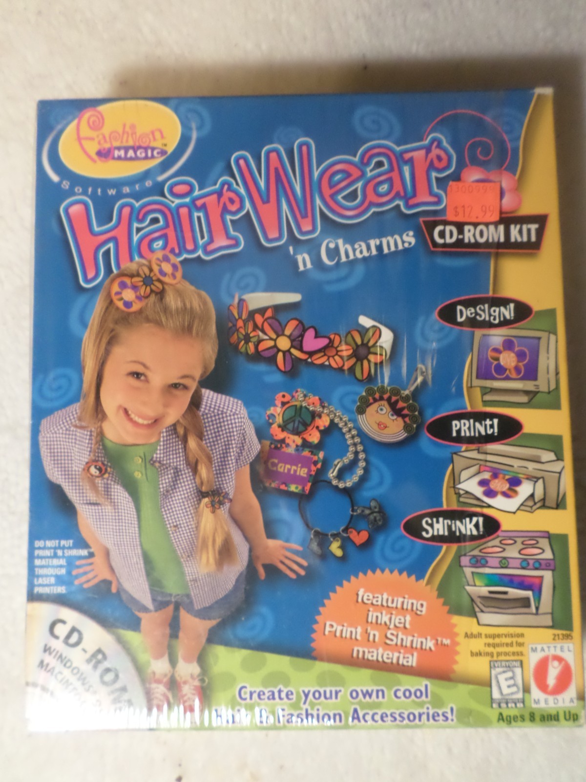 HairWear 'n Charms (Fashion Magic Software by Mattel) CD-ROM Kit NEW SEALED 1998