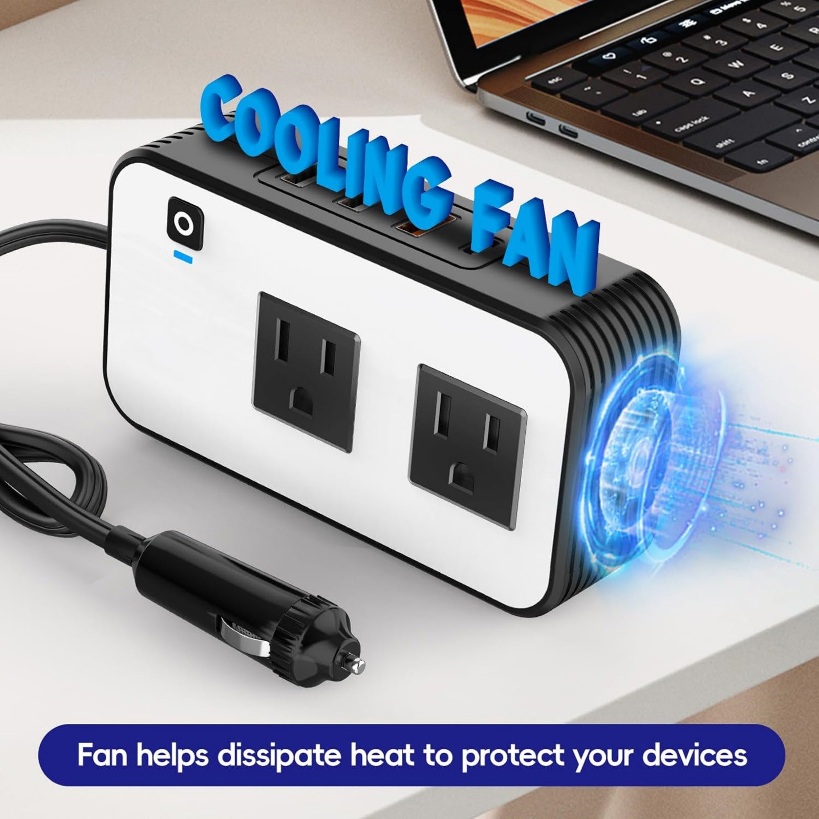 New 200W Car Power Inverter for 12V Car with Multiple Charging Ports Available