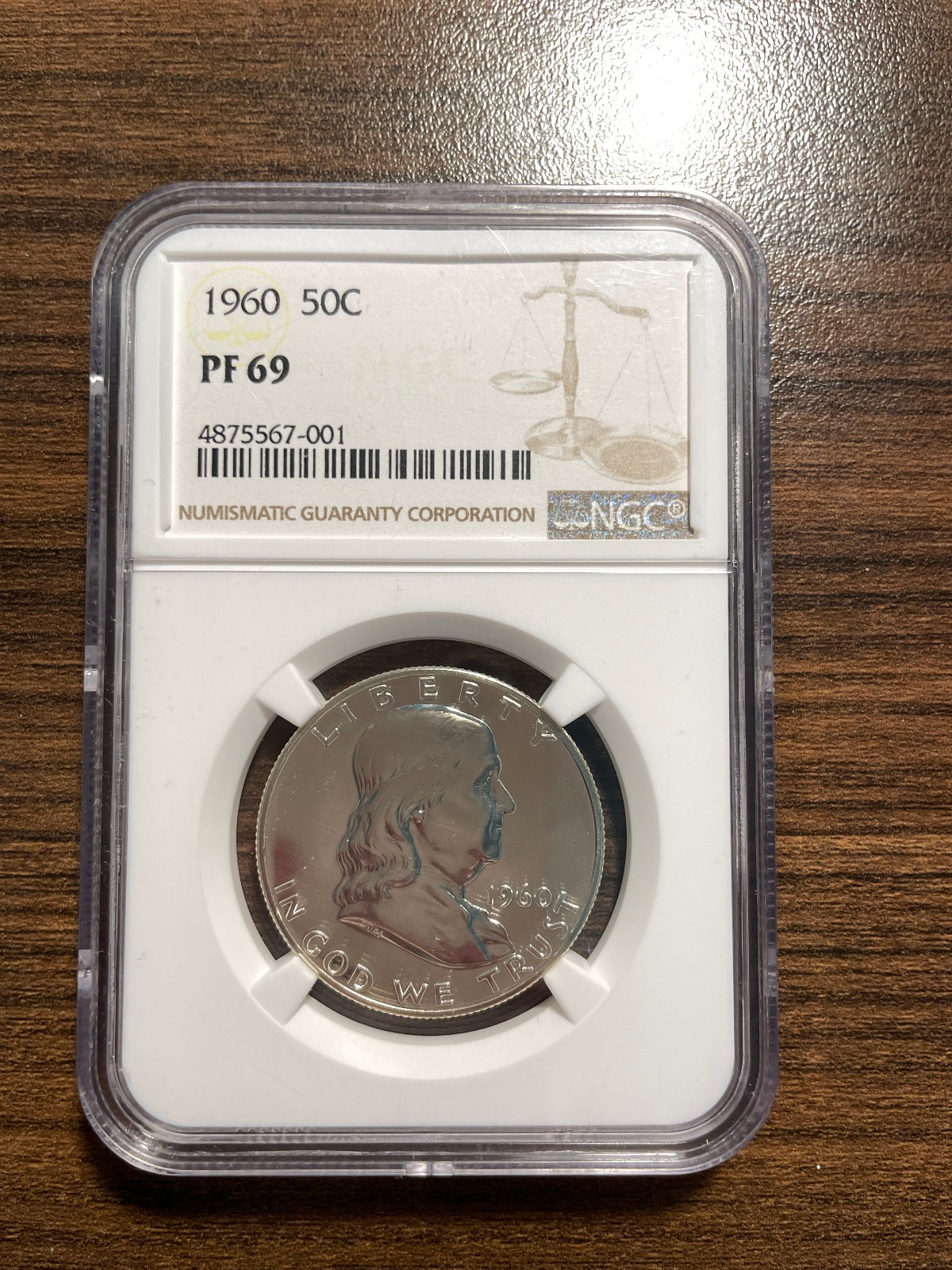 1960-P Franklin Silver Half Dollar 50C NGC PROOF 69 PR 69 PF 69
