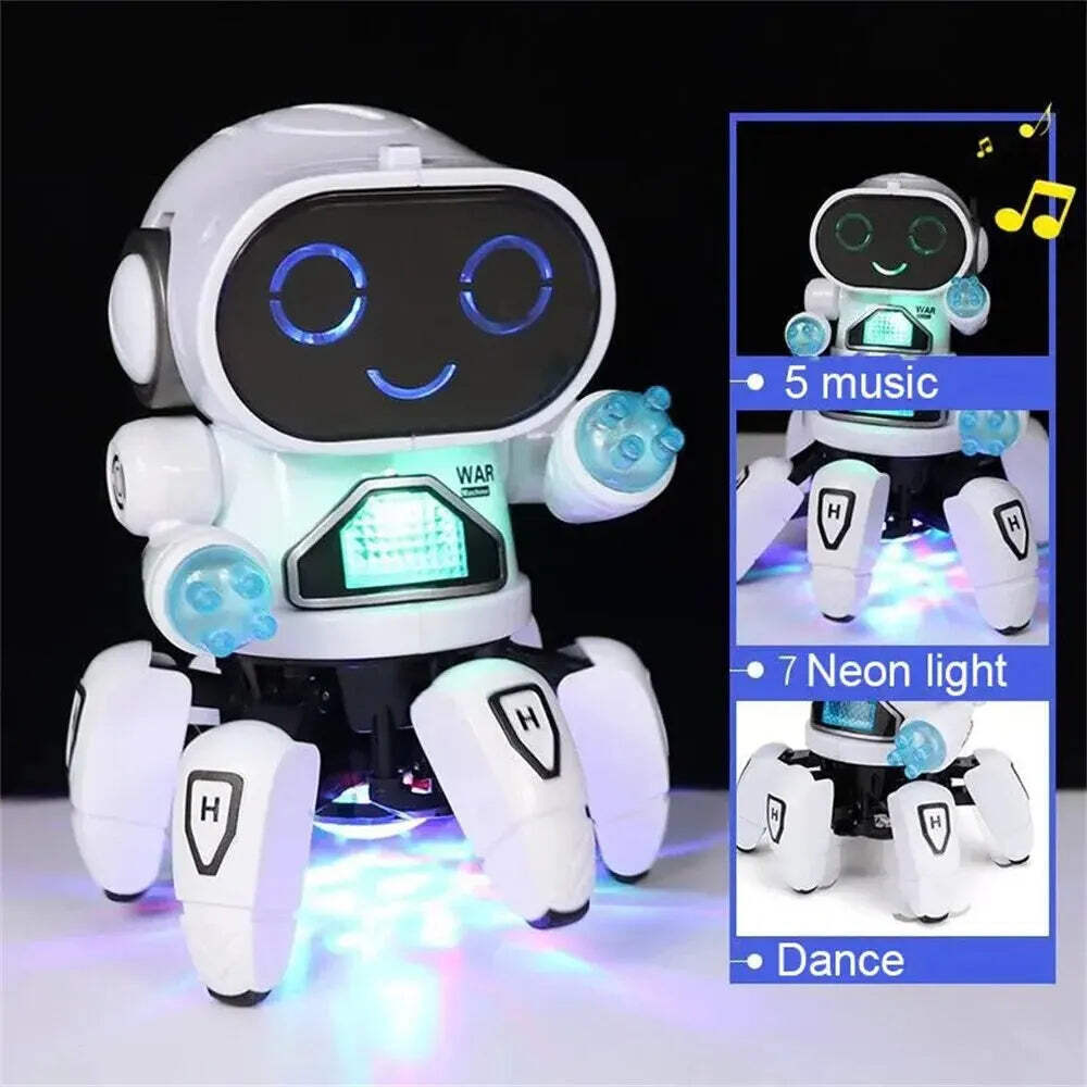 Kids Dance Robots Music LED 6 Claws Octopus Robot Birthday Gift Toys For Childre