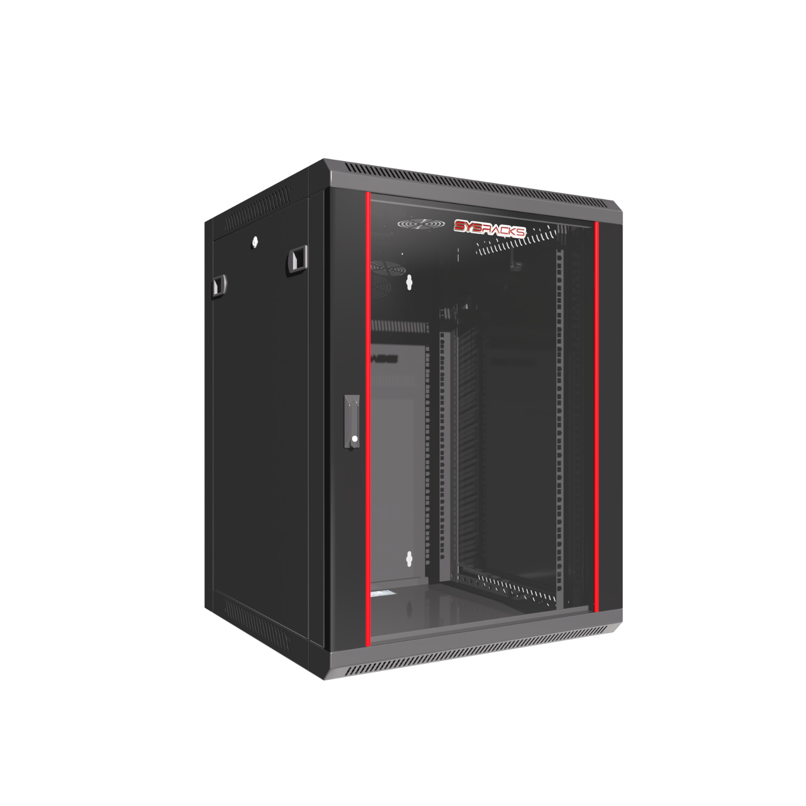 Server Rack 15U Wall Mount Cabinet Locking Networking Data Enclosure Glass Door