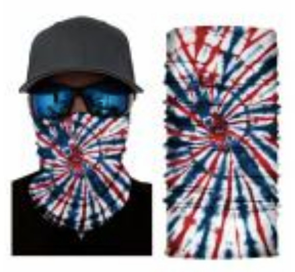 Neck Gaiter Face Mask Fishing Sun Headwear Protection USA Tye Dye