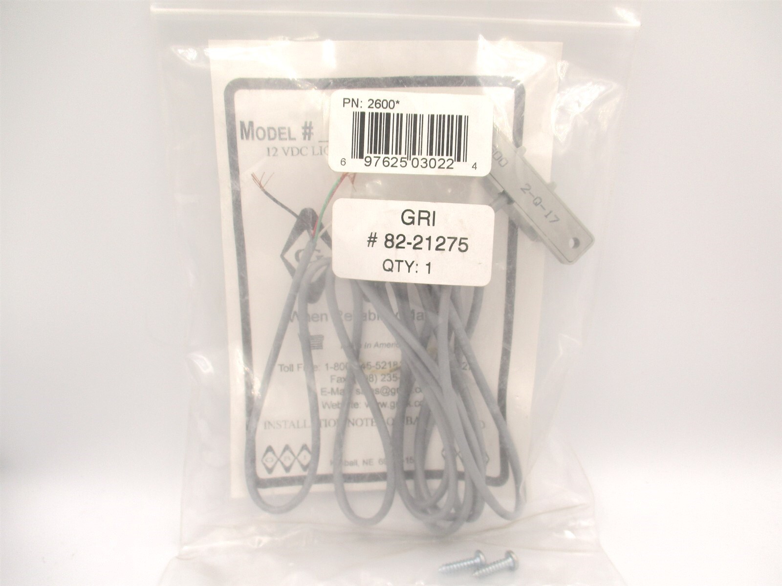 GRI (10012WGW) Mini Surface Mt Contact Switch with Adhesive