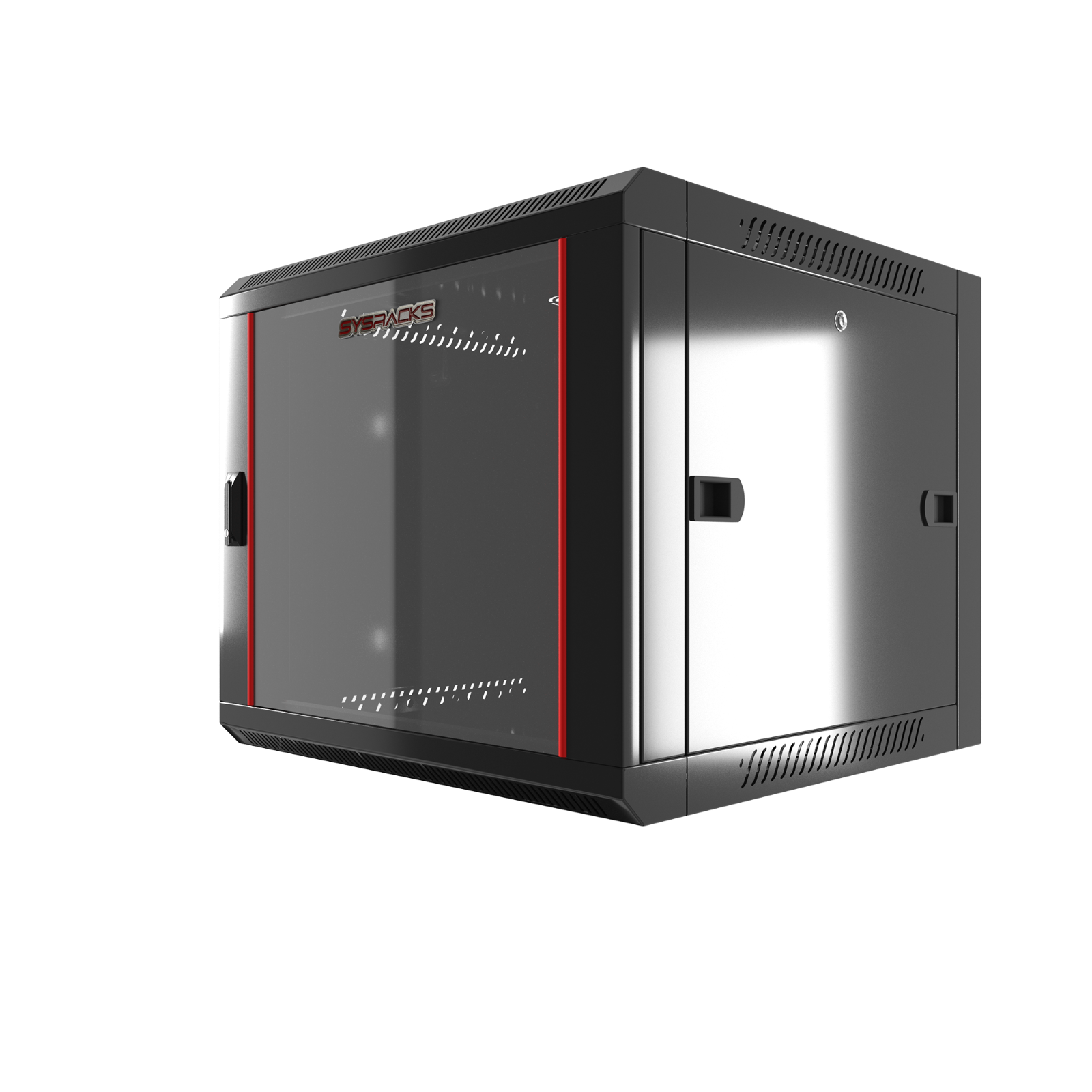 Server Rack 9U Wall Mount Cabinet Locking Networking Data Enclosure Glass Door